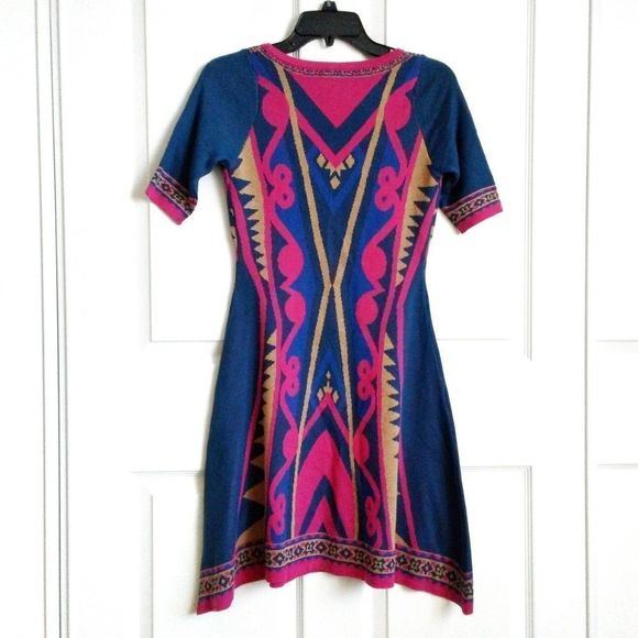 Flying Tomato Aztec Print Scoop Neck Sweater Dress - Picture 2 of 6